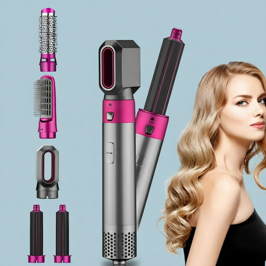 5-in-1 Automatisk varmborste och lock-platttång