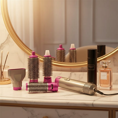 5-in-1 Automatisk varmborste och lock-platttång